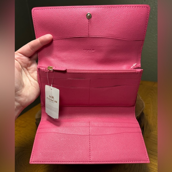 NEW COACH TRIFOLD WALLET IN EDGE PAINT CROSSGRAIN LEATHER WITH CARD/ID INSERT - Picture 9 of 13